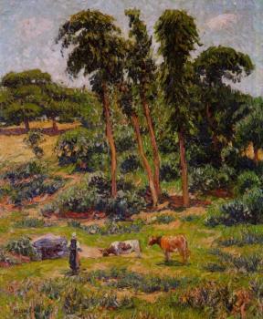 Henri Moret : Peasant and Her Herd